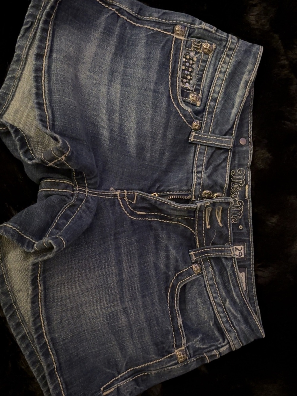 Low rise Miss Me Vintage Women's Dark Blue Denim Shorts